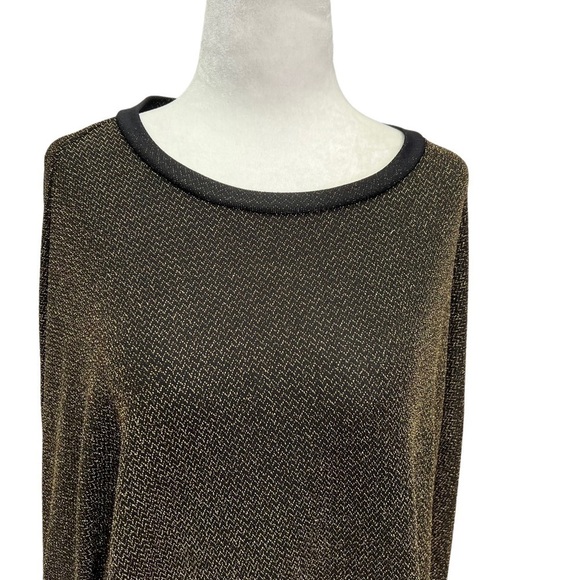 Frank Lyman Gold Metallic Batwing Top Zipper Cuffs Size S/M - Picture 3 of 11